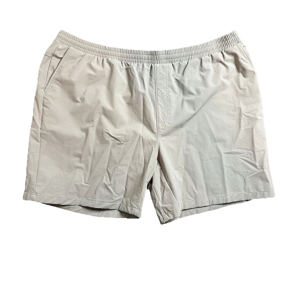 FLX Mens XXL Athletic Shorts Beige Elastic Waist Active Outdoor Drawstring NWOT